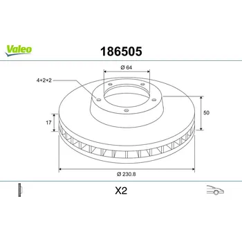 Brzdový kotouč Brzdový kotouč VALEO 186505
