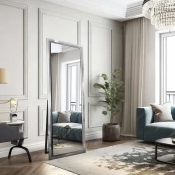 Zrcadlo Stojící šatní zrcadlo v dřevěném rámu - 5201 - barva rámu dle vašeho výběru