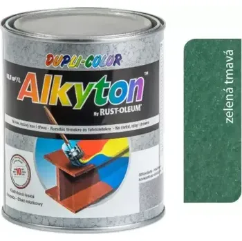 ALKYTON - Samozákladní email na kov, dřevo a beton kladívkový tmavě zelený 750ml