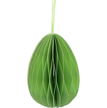 Velikonoční dekorace Papírové vajíčko k zavěšení, střední, 3 zelená sv.