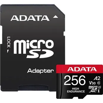 Paměťová karta ADATA High Endurance microSDXC 256 GB UHS-I U3 V30 + adaptér