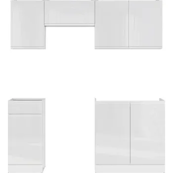 Pohovka kuch.JUNONA MODUL 2 /180 BBL (BIP) bílý lesk/bílá (BEZ PRAC. DESKY)