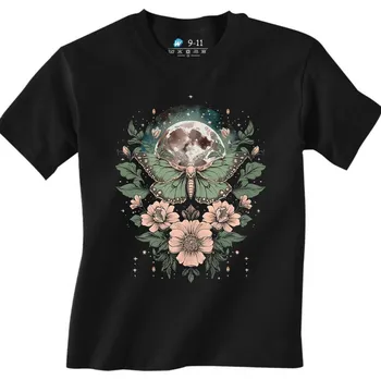 Dívčí tričko Dětské tričko Měsíční Můra mezi Květiny (Barva: Bílá)