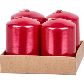 Svíčka Vánoce Svíčka MagicHome červená, 4x6cm, 4ks