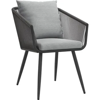 Zahradní nábytek Outliv Alex Zahradní křesla s hliníkovým rámem a lanovým výpletem antracitová 2 kusy
