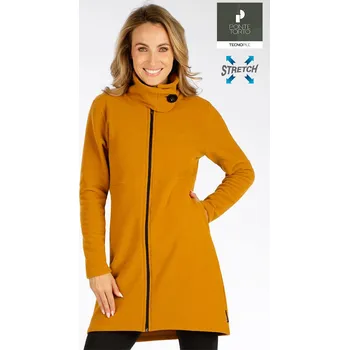 Dámská móda Dámská fleecová mikina LITEX dlouhá na zip hořčicová Barva: 190, Velikost: S