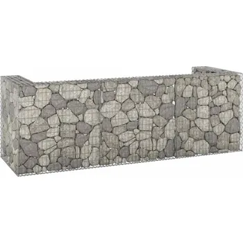 Popelnice vidaXL Gabionová zástěna pro popelnice pozinkovaná ocel 325x100x110 cm