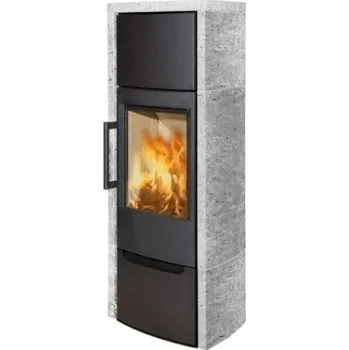 Krbová kamna Hwam Wiking Miro 6+ kámen se spodními dvířky černá