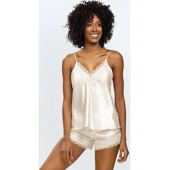 Dámské pyžamo Komplet Dkaren Hawa - výprodej Barva: Smetanová, Velikost: M