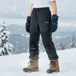 Dětské zimní kalhoty zateplené Wolf B2470 šedý melír žíhaný (Dětské šusťákové kalhoty s flísem)