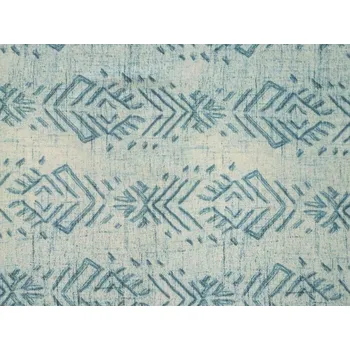 světlé acetátové hedvábí 3315 s indigo etno vzorem