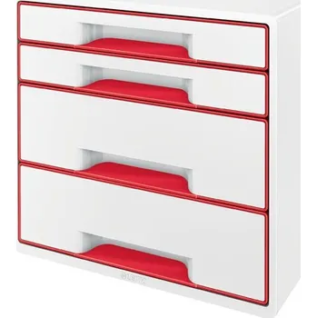 Archivační box Zásuvkový box Leitz WOW - 2+2 zásuvky / červená