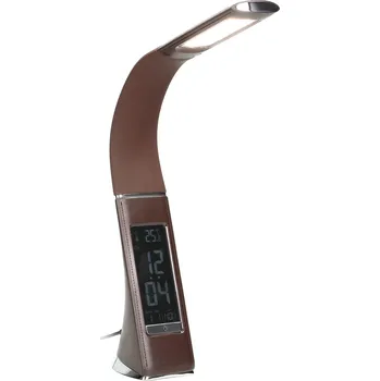Lampička LED stolní lampa s LCD displejem 5W hnědá