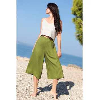 Dámské kalhoty Lotika Tříčtvrteční 100% lněné kalhoty 1013324