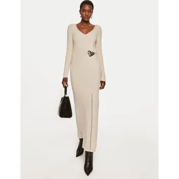 Dámské šaty TWINSET Úpletové šaty 242TP3440 Béžová Slim Fit S