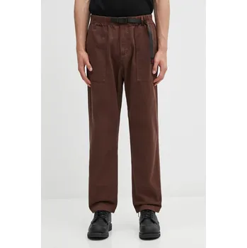 Bavlněné kalhoty Gramicci Loose Tapered Ridge Pant G114.OGT hnědá 88X, vel. XXL