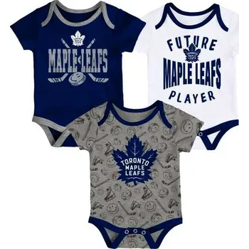 Pánská móda Dětské body Fanatics Slam Dunk 3-Piece S/S Creeper Set Toronto Maple Leafs 18 měsíců