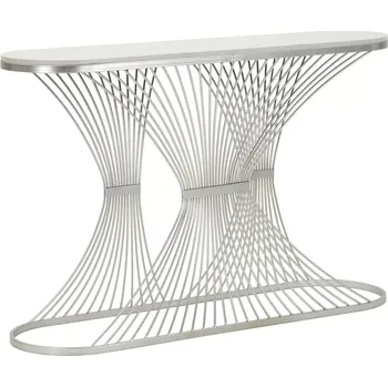 Konzolový stolek Konzolový stolek Stripe 120 cm stříbrný/mramor