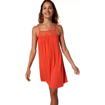 Dámské šaty Jednoduché letní šaty Vamp s úzkými ramínky 20517 červené velikost L