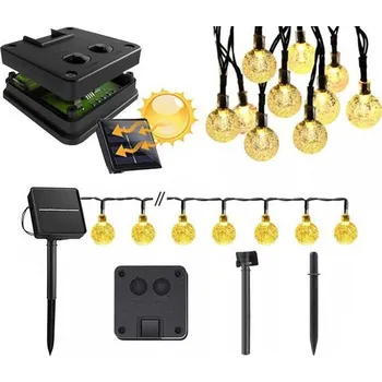 Venkovní osvětlení LED Solární dekorační řetěz 30xLED/8 funkcí 500 mAh 6,5 m IP67 teplá bílá