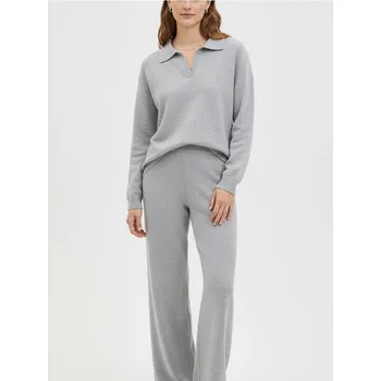 Dámské oblečení Sinsay - Hladký svetr s límečkem - šedá - 060IJ-09M - 060IJ-09M-XL