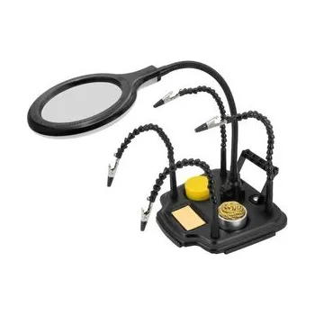 Lupa Držák třetí ruka s lupou, osvětlení, přiblížení 2,5x a 4x
