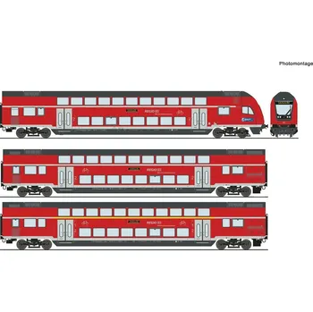 Vláček a vláčkodráha Roco 3dílná sada Dvoupatrový vůz DB AG VI, digitální - 6210144