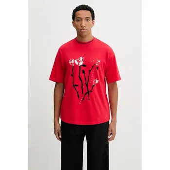 Pánské tričko Bavlněné tričko Napapijri x Martine Rose NP0A4I56RB11 červená 33X, vel. M