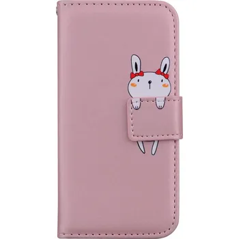 Pouzdro na mobilní telefon Pouzdro Xiaomi Redmi 14C knížkové růžové s králíčkem (kryt neboli obal na Xiaomi Redmi 14C)