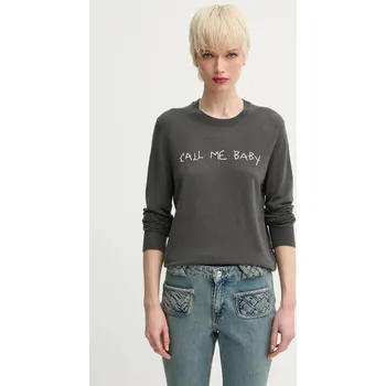 Dámský svetr Kašmírový svetr ZADIG&VOLTAIRE KWSW02705.23 šedá 90X, vel. XS