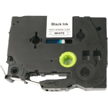 Pásek do tiskárny Allprint pro Brother HSe-211, 6mm x 1,5m, černý tisk / bílý podklad, bužírka