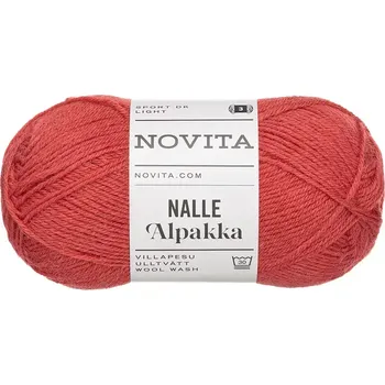 Příze Novita Nalle Alpakka 5311 Červená (Ponožková příze s alpakou Nalle Alpakka lingonberry porridge)