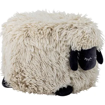 Stolička Bloomingville Černobílý čalouněný puf Dolly 45 x 55 cm