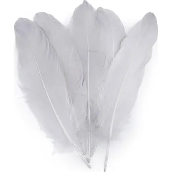 Husí peří délka 12-21 cm - šedá (20 ks)