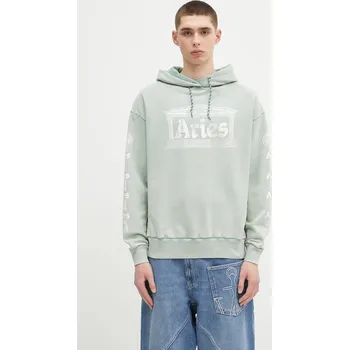 Pánská mikina Bavlněná mikina Aries Aged Ancient Column Hoodie AR2003503 tyrkysová 65X, vel. M