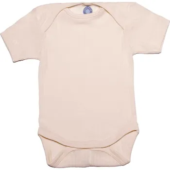 Kojenecký body Dětské body z merino vlny, hedvábí a bavlny, krátký rukáv Velikost: 74/80