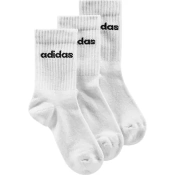 Dětské ponožky adidas Linear Kids Crew 3 Pairs Pack Socks White/White/White XS