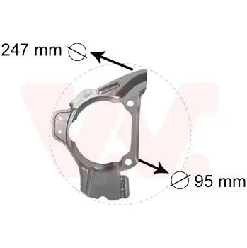 Brzdový kotouč Ochranný plech proti rozstřikování, brzdový kotouč VAN WEZEL 1754372