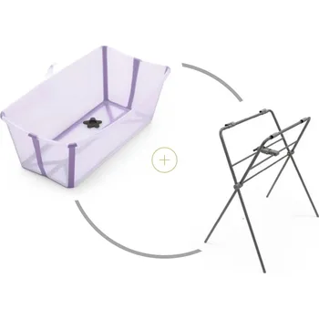 koupací vanička Stokke Skládací vanička Flexi Bath®, Lavender + stojan na vaničku