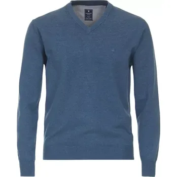 Pánský svetr Velký pánský hladký přes hlavu svetr Redmond 600-121 modrý (5XL)