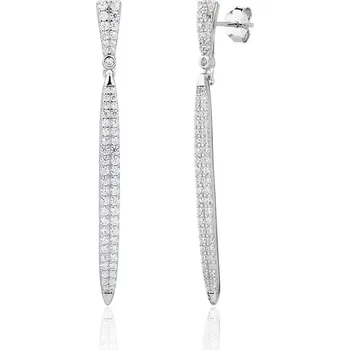 Náušnice Bealio BEALIO 13777 Stříbrné náušnice LEDOVÁ LINKA visací puzeta 03-13777-3888