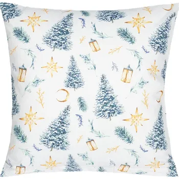 Povlak na polštářek Bellatex Povláček bavlněný - vánoce Bílá,Modrá,Zlatá