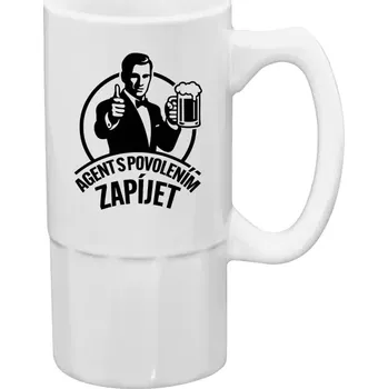 Sklenice Pivní půllitr - Agent s povolením zapíjet - 500 ml