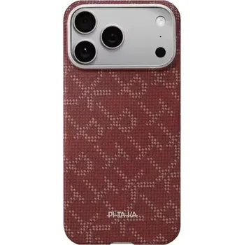 Pitaka Ultra-Slim Monogram Case ochranný kryt pro Apple iPhone 17 Pro červená (KI1702PTK)