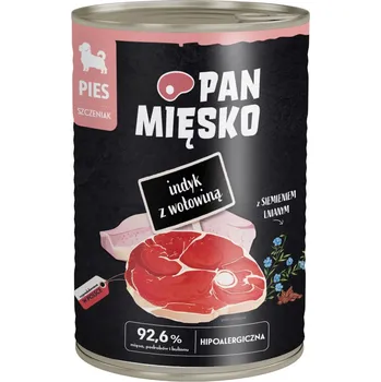 Krmivo pro psa 36x400g Pan Mięsko Dog krůtí s hovězím masem pro štěňata - výhodné balení
