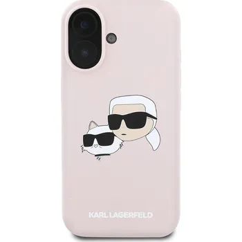 Karl Lagerfeld Ochranný kryt na iPhone 16 - Karl Lagerfeld, Silicone Double Heads MagSafe Pink KLHMP16SSKCHPPLP