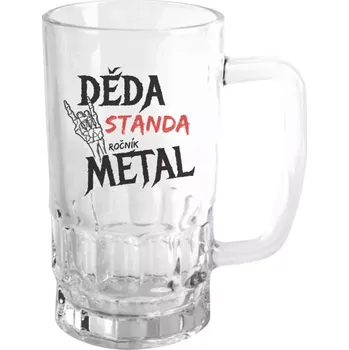 Sklenice Půllitr pro dědečka - Děda, ročník METAL - čirý