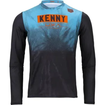 cyklistický dres KENNY Cyklistický dres s dlouhým rukávem letní - CHARGER - světle modrá/modrá S