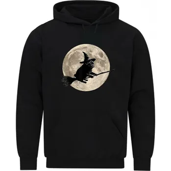 Pánská mikina Pánská mikina Čaroděj Mops na Létajícím Koštěti (Velikost: 5XL, Barva: Černá)