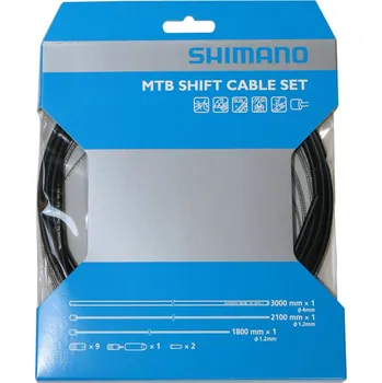 Lanko pro jízdní kolo SHIMANO sada řadicích lanek a bowdenů pro dvoj–trojpřevodník OT-SP41, nerez – černá